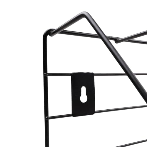Image of Zepdos Triangle Newspaper and Magazine Stand, Newspaper Rack, File Racks, Holder Desktop Iron Book Rack, Document Storage Rack for Table Office, Tabletop Desk File Organizer (4 Slot File Rack (Black))