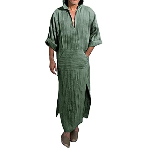 FUERI Algodón Lino Caftán Étnico Túnica Cover