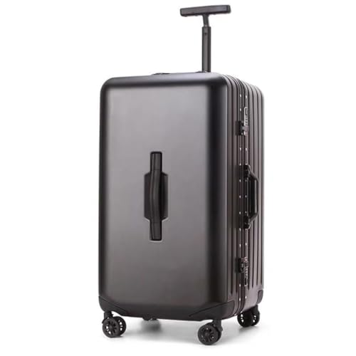 Large Capacity Trolley Case Universal Wheel Suitcase Password Suitcase Travel Suitcase Large Leather Suitcase(Black,22in)