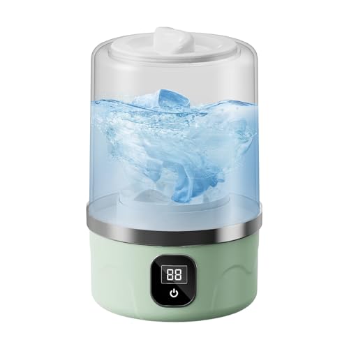 Mini lavadora, portátil lavadora inalámbrica, portátil inalámbrico laundry cup, 3000mAh Battery, impermeable, herramienta de limpieza automática para ropa interior calcetines verde)