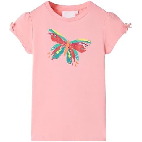 vidaXL Kids' Pink Butterfly T-Shirt for Girls Cover