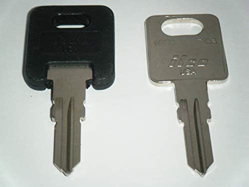 CF317 RV Keys ILCO RV Motorhome Trailer Keys 1 Black Top & 1 Metal Cut to CF317 Working Keys Travel Trailer Motor Home Toy Hauler Keys Replacement Keys FIC image 2