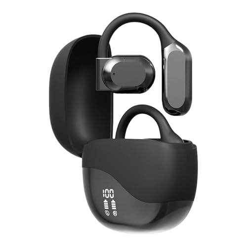 Ysvnlmjy Wireless Over-Ear Earphones, Driving Earphones with Display, Wireless Headphones for Cycling, Earphones for Commuters, Over Ear Headset, Instant Connectivity Earphones for Riding, Driving