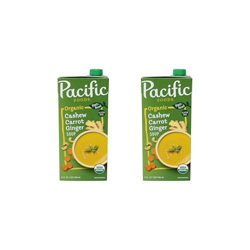 Pacific Foods Organic Cashew Carrot Ginger Soup, 32 oz Carton (Pack of 2)