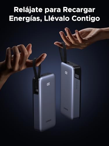 Power bank 20000mAh UGREEN con cable tipo C integrado de carga rapida 4