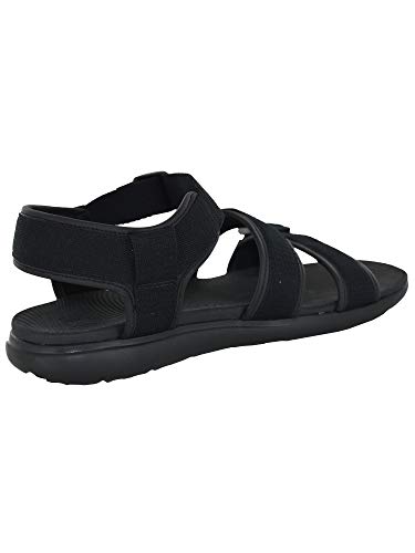 FitFlop Mens Trey Back Strap Sandal Shoes, Black, US 123