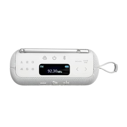 Image of JBL Tuner 3 Portable DAB /DAB+ /FM Bluetooth Radio with 6 Stations, Up to 15 Hours Playback, IP68 Waterproof and Dustproof, Auracast Multi-Cast Connection, Compatible with JBL Portable App, White