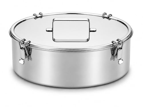 EasyShopForEveryone Extra Large Stainless Steel Flanera with Lid 11.25 Inch 125 fl oz Flan Mold Molde Para Flan for Family-Size Flan Quesillo Custard Pudding Cheesecake & Oven Water Bath Baking