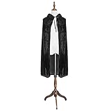 Kids Halloween Costumes Boys Girls Cosplay Long Cape Cloak Child Fancy Dress for Christmas (Black, 100cm / 39