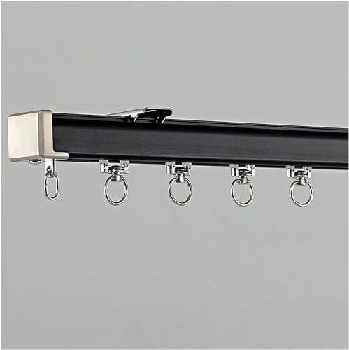 Kit de rail de rideau en aluminium robuste double voie avec système de glissement silencieux