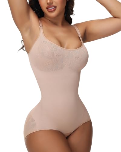 SHAPSHE Shapewear Bodysuits for Women Tummy Control Body Shaper Seamless Sculpting Snatched Low Back Waist Body Suit