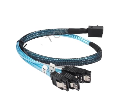 Cable Mini-SAS HD SFF-8643 a SATA x4 12Gb/s 1 m miniatura 5