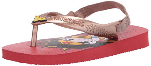 Havaianas Kids Heroes Flip Flop Sandal, Ruby/Rose Gold, 6 US Unisex Toddler