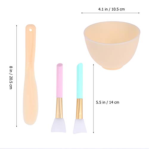 Conjunto de 4 peças de máscara facial Lurrose para mistura de tigela e pincéis para máscara de gel,