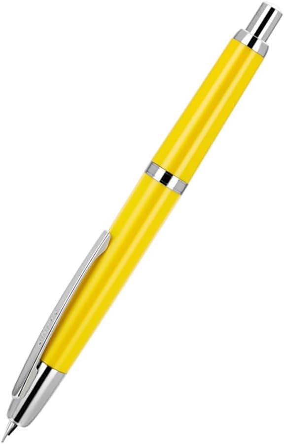 Image of Jinhao 20 Press Fountain Pen Retractable Fine Nib with Converter Capless fountain pen Resin pen Writing Gift Pen (silver clip yellow)