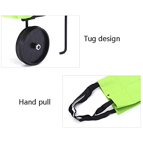 LICHUAN Einkaufstrolley mit Rollen, faltbar, große Kapazität, Grün – Bild 5