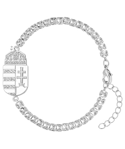 d'origine Bracelet hongrois, bracelet en oxyde de zirconium de Hongrie, chaîne de drapeau de la Hongrie, bijoux de Hongrie, bijoux de Hongrie pour femme