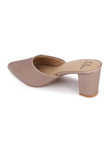Image of Carlton London Women Comfortable Fashion Pointed Toe Heeled Mule Shoes for Daily use, Office use, Casual use