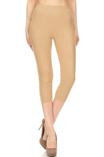 Image of Leggings Depot Women's Cotton Blend Stretch Pull-on Jeggings Casual Pants with Pockets (Available in Plus Size)
