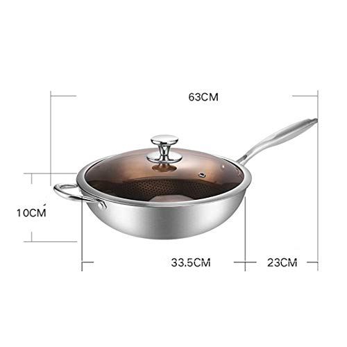 Wok de acero inoxidable 304 con fondo de nido de abeja antiadherente miniatura 2