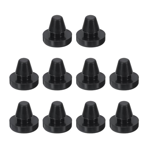 Image of UXCELL 10pcs 3 /16 inch (5.9mm) Button Hole Plugs - Snap-in Locking, Waterproof, Black