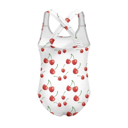 Image of Girls One Piece Swimsuits Summer Quick Dry Crewneck Beach Bathing Suit Cross Shoulder Strap Swimwear 5-14 Years