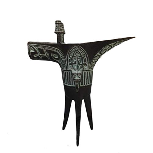 LAOJUNLU Antique copper ware, pure copper father, xinjue wine cup, officialdom, Jinjue wine bottle, Jue cup, antique collection gift Chinese Traditional Style Jewelry