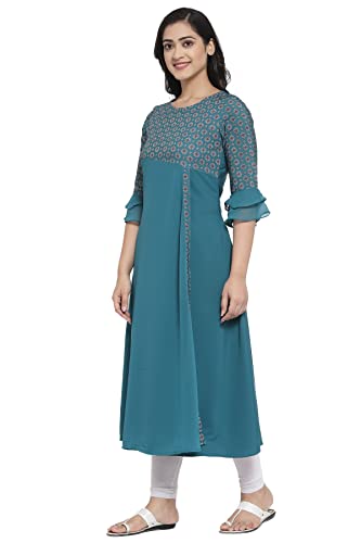 Image of Crepe Regular Kurta (Women Rama XS)