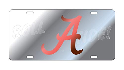 University of Alabama Deluxe Mirrored ROLL Tide Auto License Plate Tag