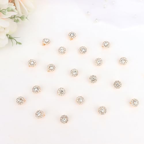 YISSION 20 Pzas Mini Pinzas Decorativas con Cristal Dorado miniatura 7