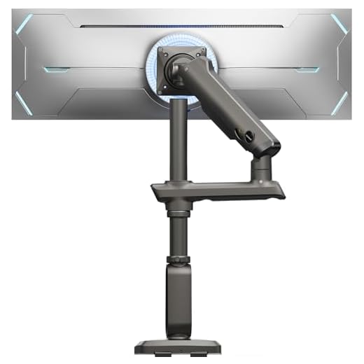 HUANUO Heavy Duty Monitor Arm for Ultrawide Screens up to 49", Holds 40 lbs, Aluminum Ultrawide Single Monitor Stand with 29.1" Max Height, Fully Adjustable Desk Mount, Max VESA 100x100mm
