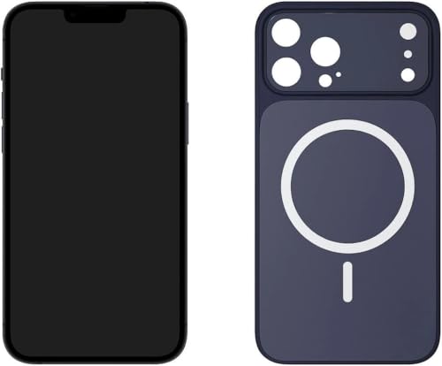Image of for iPhone |Convert to 17 pro /17 Pro Max Style Premium Back Glass Converter Cover Magnetic Case (Blue, for iPhone 13 Pro Max)