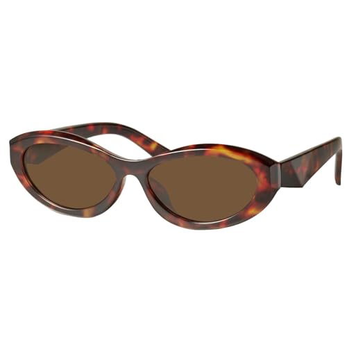 Image of mosanana Oval Cat Eye Sunglasses for Women Retro Y2K Style MS52372 | Geometric Stylish Temples, UV400 Protection, Designed for Daily Outfits, Travel and Fashion Looks