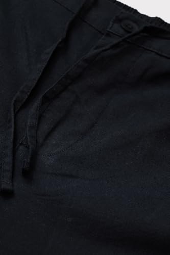 Image of SNITCH Men Casual Trousers | Slim Fit Mid Rise Textured Design | Cotton Linen Blend & Breathable Fabric for Summer & Street Wear