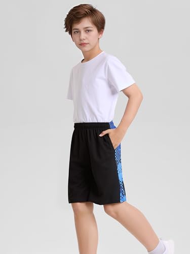 resinta 5 pack boys athletic shorts youth kids active gym basketball shorts soccer quick dry with pockets elastic waist
