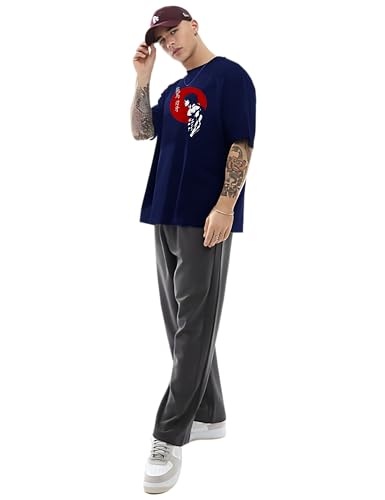 Image of Ran Eleven Baki Hanma Oversized T-Shirt for Men | inchBaki Hanma inch Front Silhouette & Full Character Graphic Back | 100% Cotton | Anime Streetwear & Casual Wear