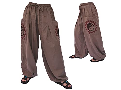 Siamrose Baggy Yoga Harem Pants Men Women Casual Lounge Trousers 2 Big Pockets, One Size, Elastic Waist2