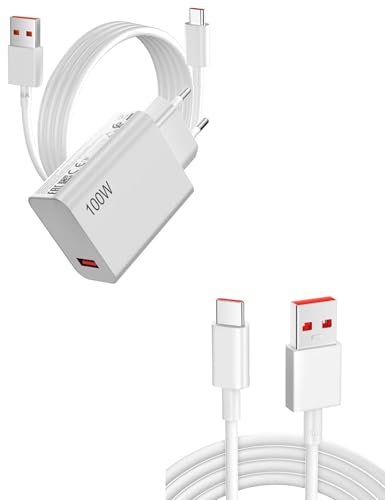 Chargeur Rapide 100W pour Xiaomi Redmi avec deux cables USB C de 1m et 3m