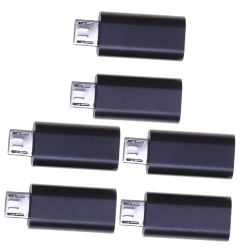 RORPOIR 6個 アダプタへ 携帯電話アダプター メスアダプター マイクロ コネクタコンバータ 充電器コンバータ ケータイ USBケーブルアダプタ 充電器コネクタ Black