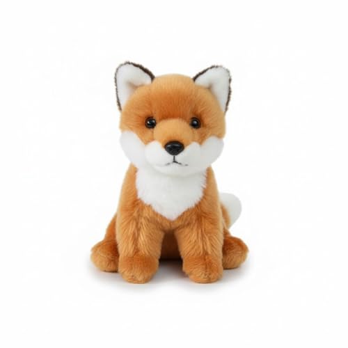 SMJWH Zorro Rojo pequeño de Peluche Sentado, Zorra del Bosque, Animal Realista, Suave y Adorable, muñeco Regalo for, Juguete Educativo, decoración hogar