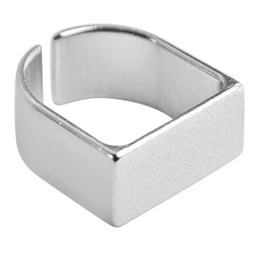 Anel Masculino Base Lisa Aço Inoxidável Regulável Original (Prata)