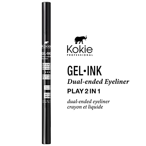 Delineador Gel Kokie Ink Doble Punta Negro Mate miniatura 2