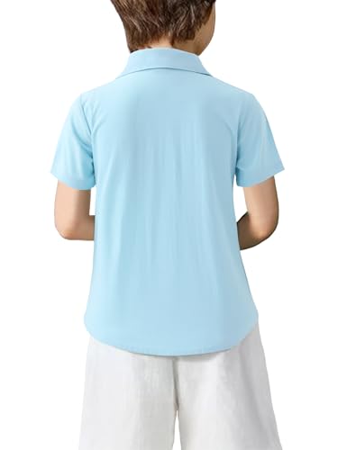 Image of Boys Guayabera Shirt Short Sleeve Button Down Casual Linen Shirt with Pockets for Summer Hawaiian Holiday 4-13Y