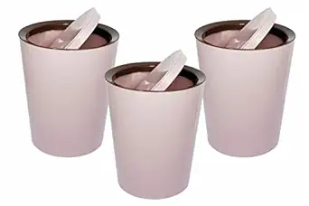 Plastic Prime Bingo Swing Lid Dustbin ,Garbage Waste Dustbin for Home, Kitchen & Office, Set of 3 Pc , 6 Liters Pink Color