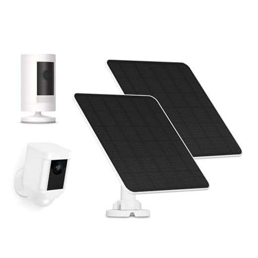 5W Solarpanel für Ring Kamera, Solar Ladegerät kompatibel mit Ring Stick Up Cam/Pro Akku, Spotlight Cam Plus/Pro Akku, Kamera Solarpanel inkl Fassstecker auf USB-C Adapter, 2er Pack