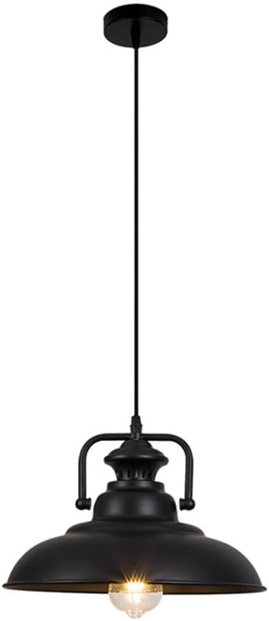 Lampe suspendue en fer rustique noir, luminaire durable d'inspiration américaine pour îlot de cuisine