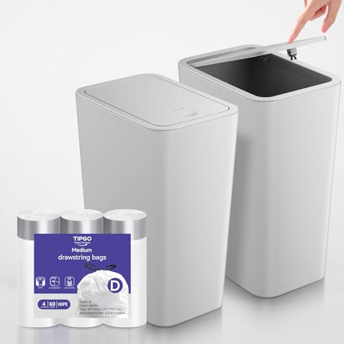 Caneca de basura de 4 galones con bolsas con cordón