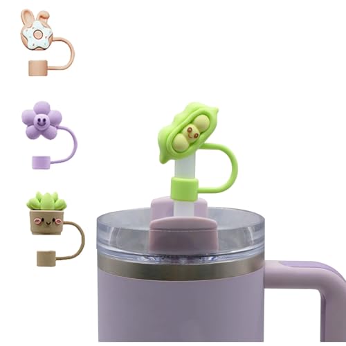 MTROYALDIA 10mm Straw Covers Cap Toppers for 30&40 Oz Tumbler Cups, Cute Straw Caps for TumblerCup, Silicone Cloud Drinking Straw Tips Lids Protectors for Stanley Cups Accessories (4)