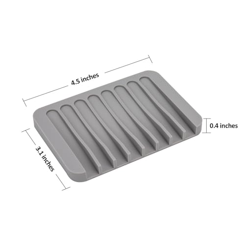 Image of 4PCS Self-Draining Silicone Bar Soap Dish and Holders for Shower | Easy Clean, Can Extend Soap Life, Premium Sponge Holder for Sink, Kitchen, Bathroom, or Counter, Soap Tray for Shower