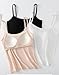 Amuhou Teen Girls' Tanks Camisoles with Padded Adjustable Straps Training Bra Wireless (Black,White,Nude, S)